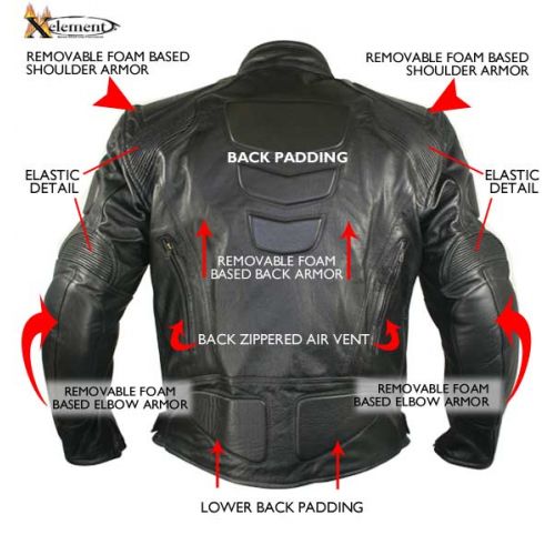 Mens Executioner Armored Black Racer Motorcycle Jacket